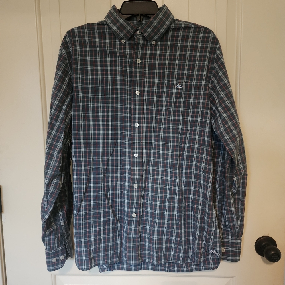 Fish Hippie Men's Blue Plaid Shirt Large